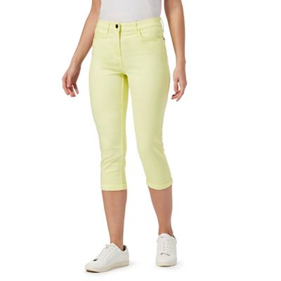 Yellow cropped jeggings